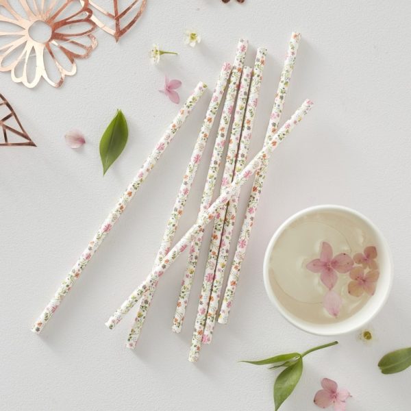 Floral Paper Straws