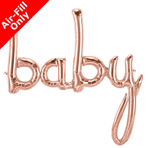 46 Inch Baby Rose Gold Script Foil Balloon