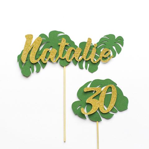 Tropical Cake Topper Personalised with name and age