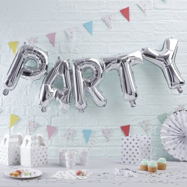 Silver Party Balloons Bunting