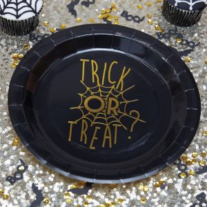 Gold Foiled Halloween Plate