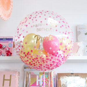 Pink Confetti Bubble Balloon