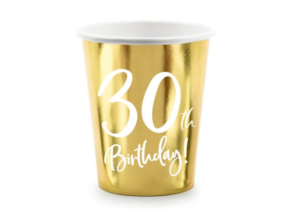 30th Party Cups Gold