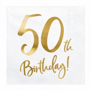 50th Party Napkins Gold