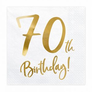 70th Party Napkins Gold