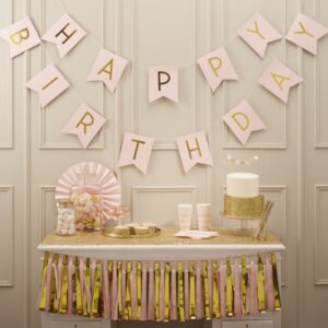 Pink Happy Birthday Bunting